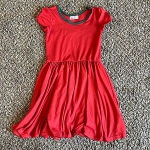 Red t shirt twirl dress